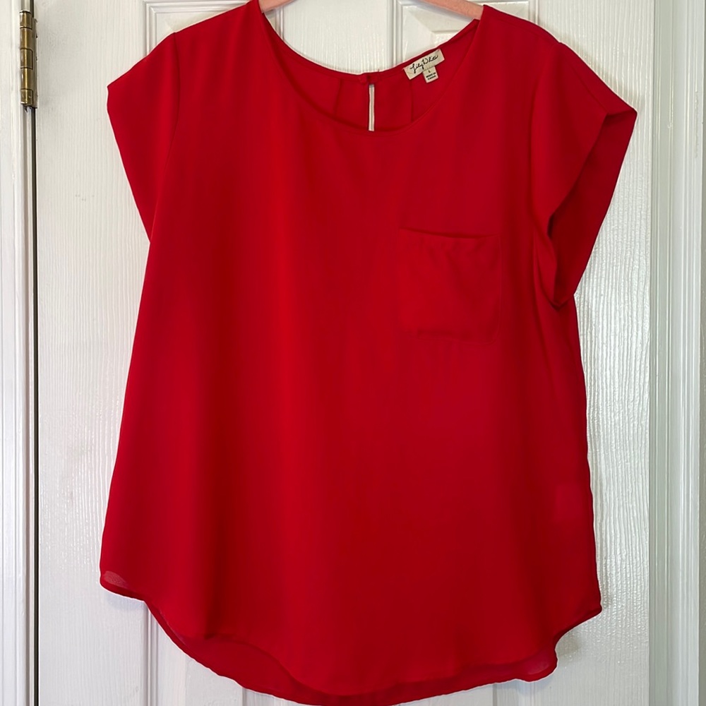 Lily White Red Blouse/Top